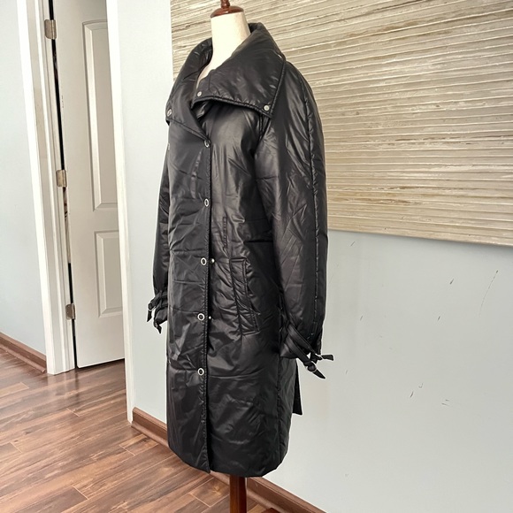 Martin Margiela black double breasted shiny trench coat size 6 - Picture 8 of 17